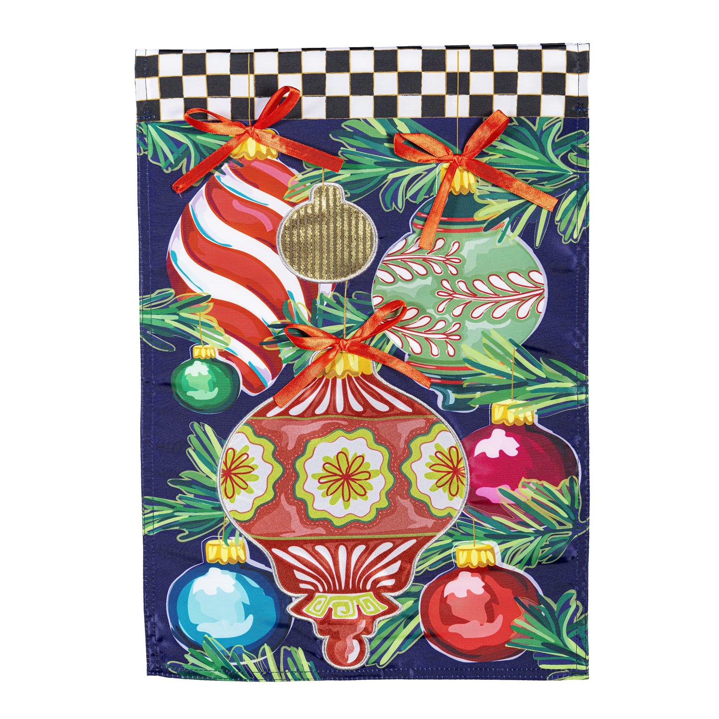 Happy Holidays Ornaments Applique Garden Flag - Tampa Home & Garden Store