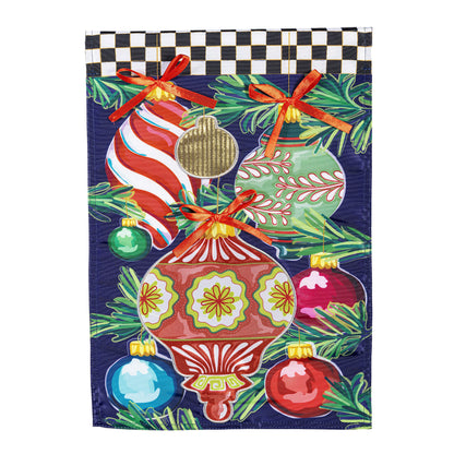 Happy Holidays Ornaments Applique Garden Flag - Tampa Home & Garden Store