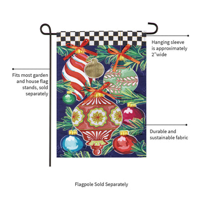 Happy Holidays Ornaments Applique Garden Flag - Tampa Home & Garden Store