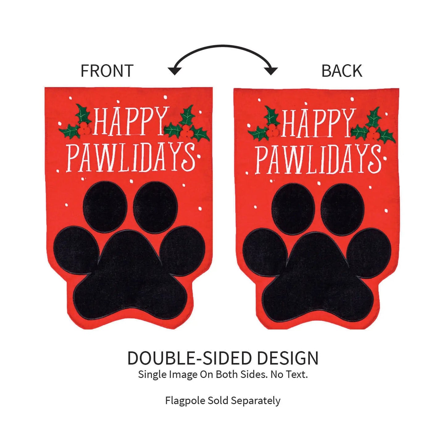 Happy Pawlidays Burlap Garden Flag - Tampa Home & Garden Store