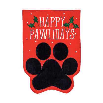 Happy Pawlidays Burlap Garden Flag - Tampa Home & Garden Store