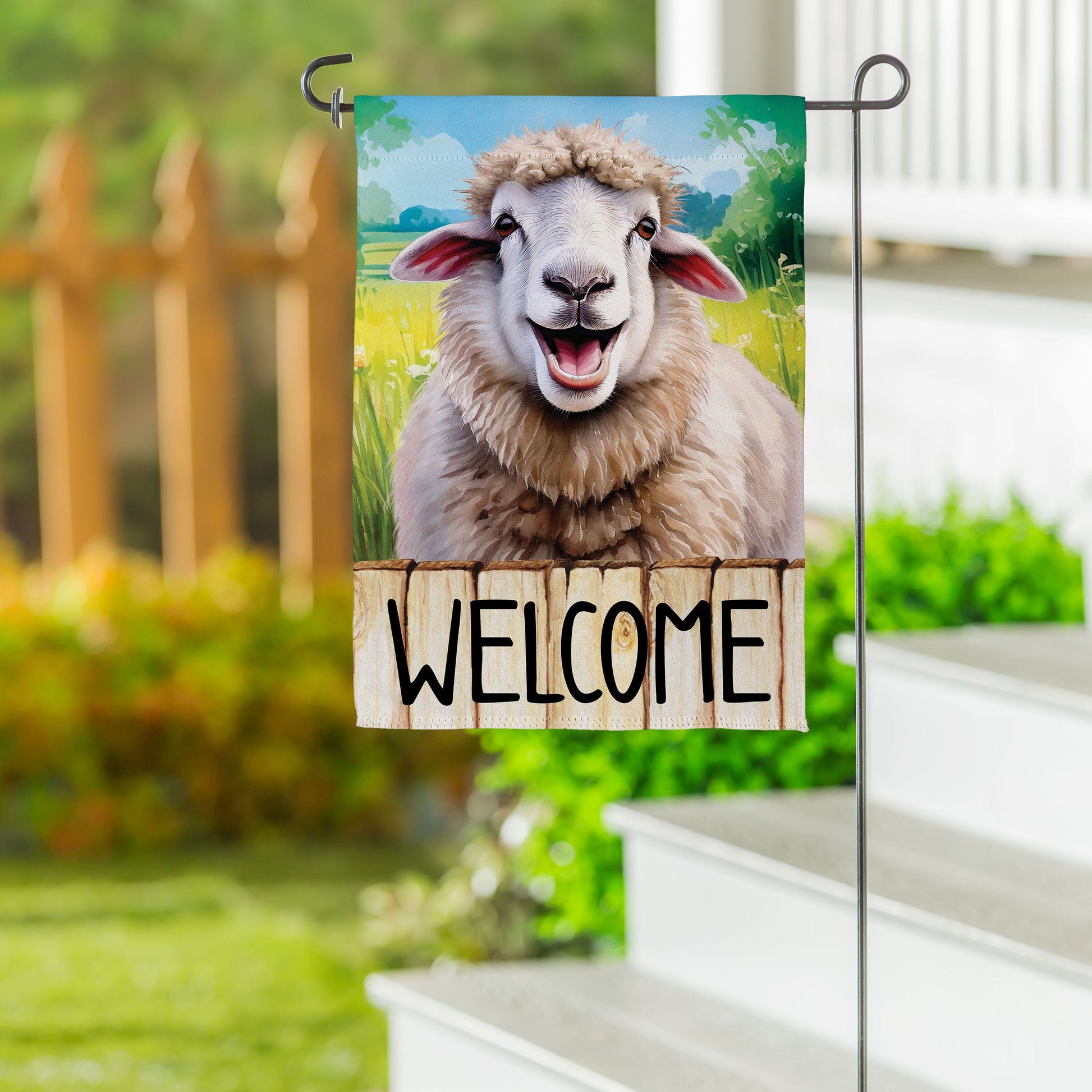 Happy Sheep Suede Garden Flag - Tampa Home & Garden Store