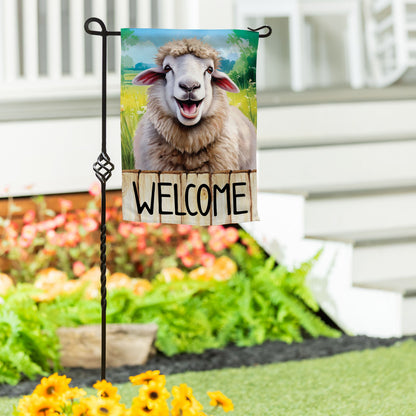 Happy Sheep Suede Garden Flag - Tampa Home & Garden Store