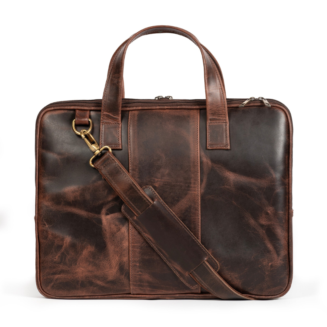 Harbor Laptop Briefcase, Brown - Tampa Home & Garden Store