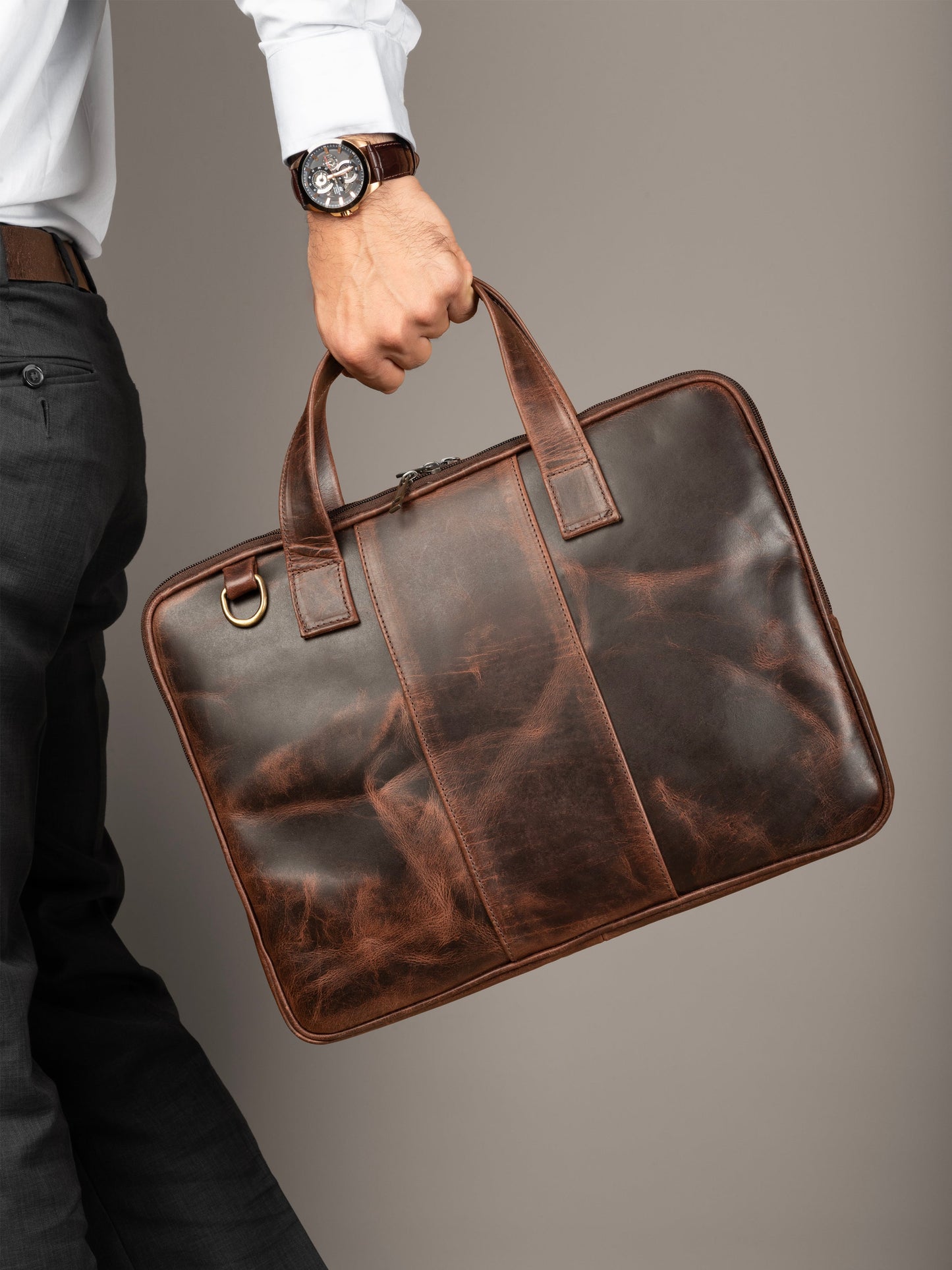 Harbor Laptop Briefcase, Brown - Tampa Home & Garden Store