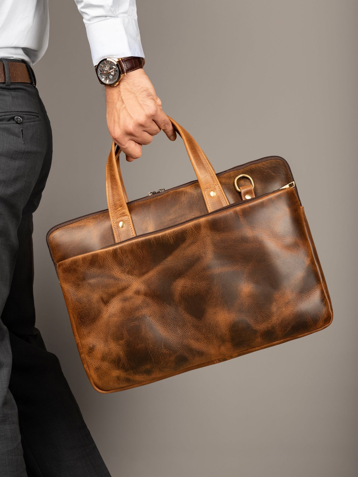 Harbor Laptop Briefcase, Tan - Tampa Home & Garden Store