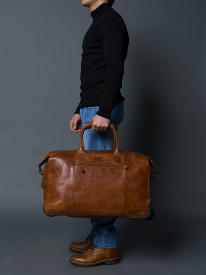 Harbor Leather Trolly Carry-On - Tampa Home & Garden Store
