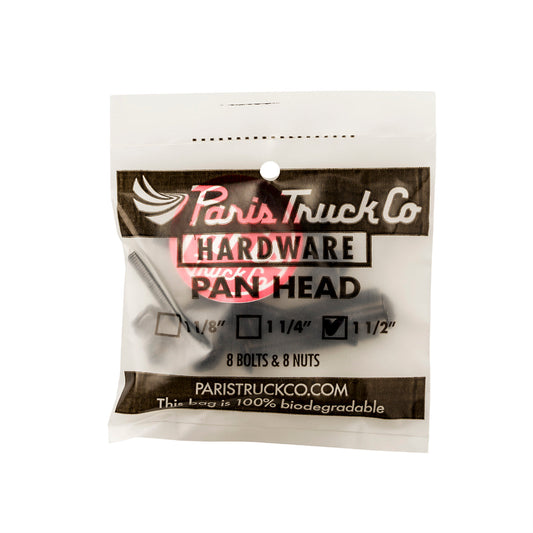 Pan Head hardware for skateboards Paris Truck Co, 1 1/2 in, 8 bolts & 8 nuts on Tampa Home & Garden Store