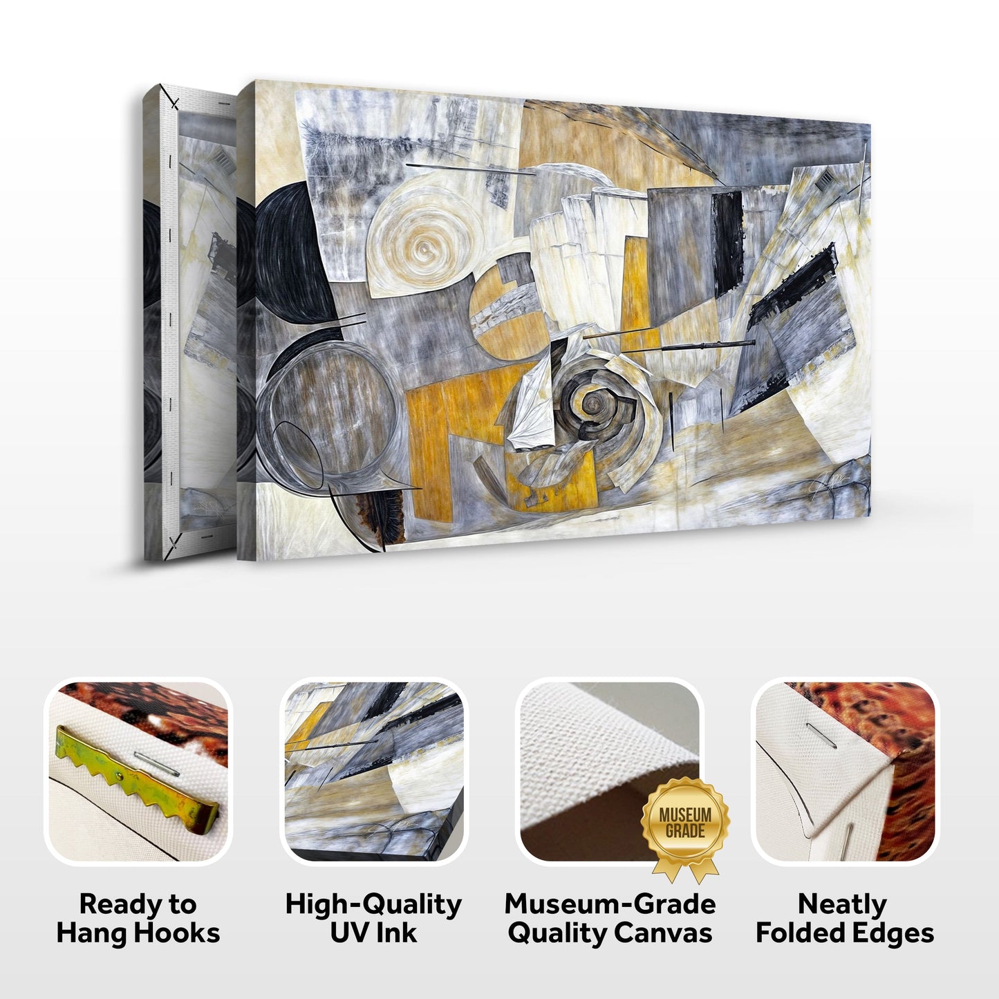 Canvas Print Harmonic Dissonance by Tailored Canvases abstract collage in gray beige orange on Tampa Home & Garden Store