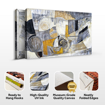 Canvas Print Harmonic Dissonance by Tailored Canvases abstract collage in gray beige orange on Tampa Home & Garden Store