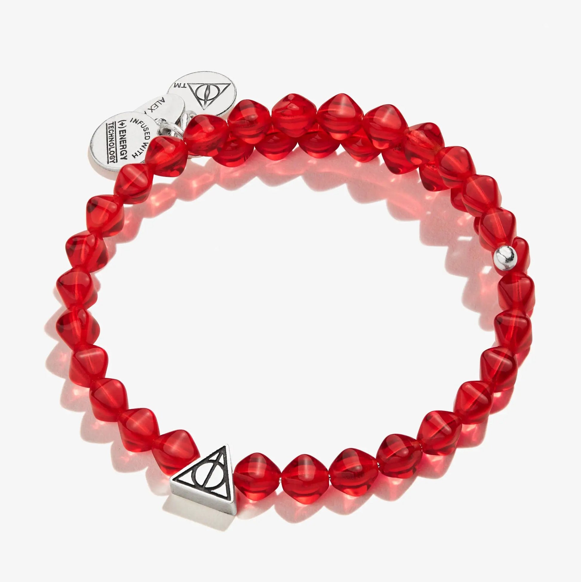 Harry Potter Wrap Bracelet by ALEX AND ANI with maroon beads and Deathly Hallows triangle charm on Tampa Home & Garden Store