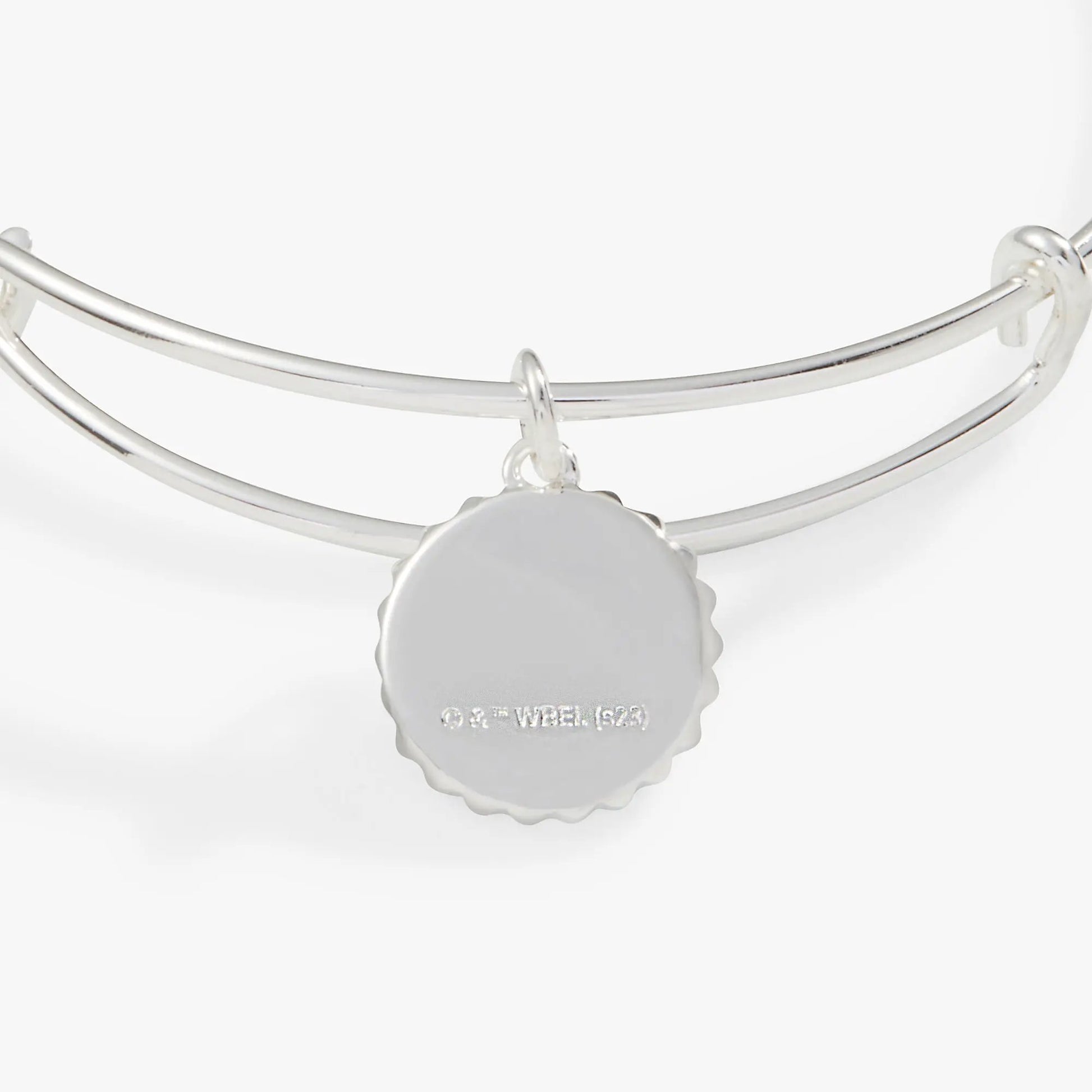 Ravenclaw house charm bangle by ALEX AND ANI; silver-tone curved bracelet with round pendant on Tampa Home & Garden Store