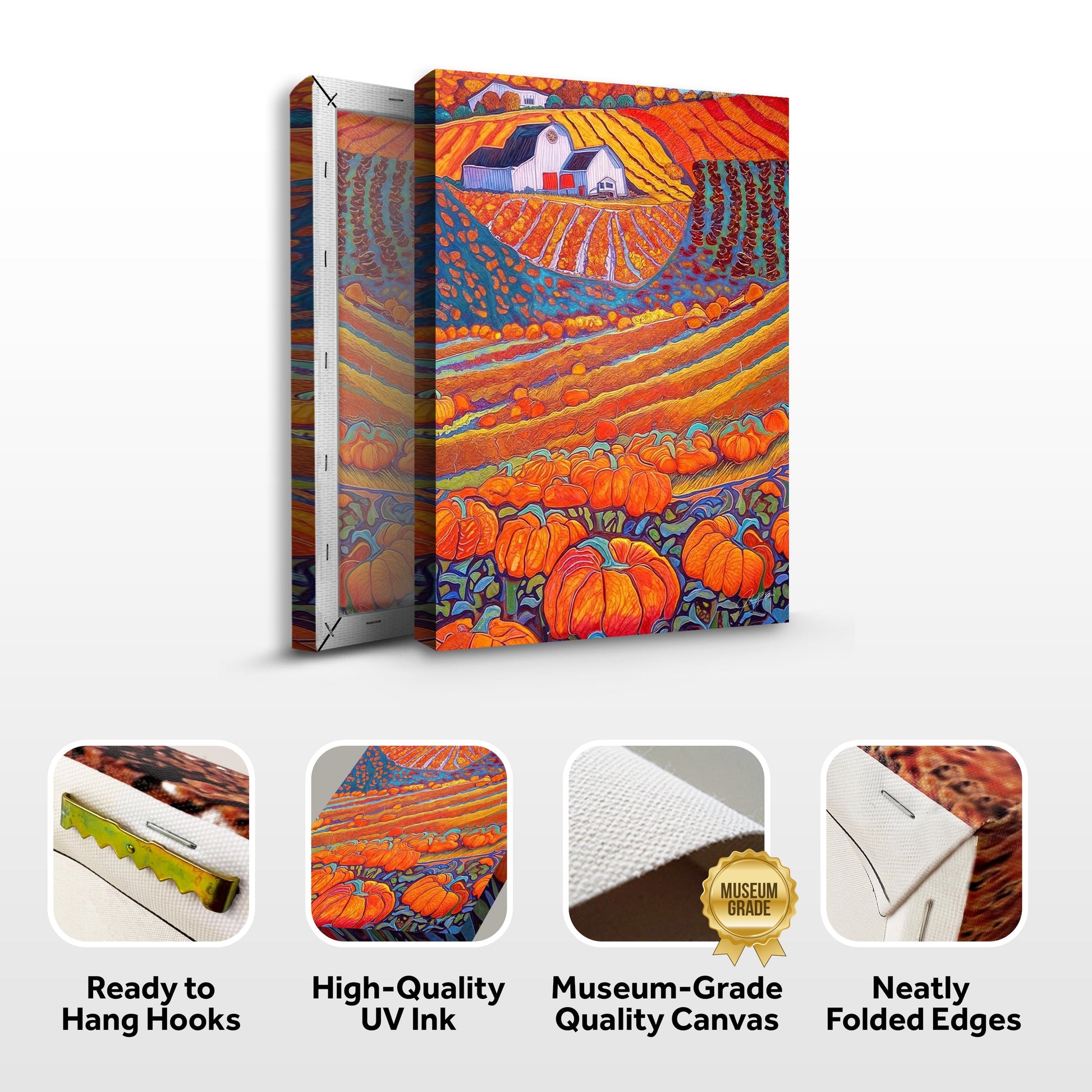 Canvas print Harvest Hues by Tailored Canvases, crafting canvas with vibrant autumn fields on Tampa Home & Garden Store