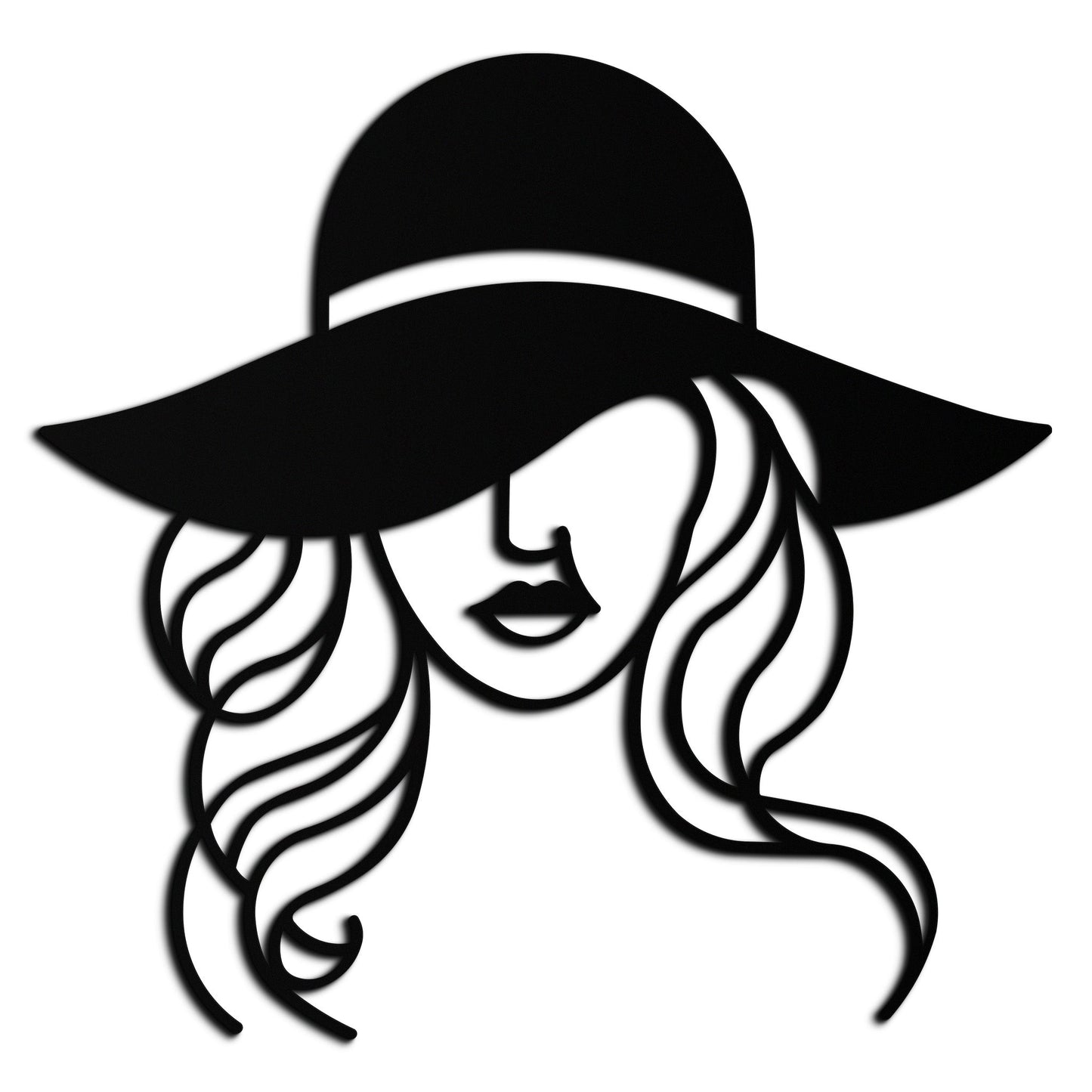 Hat Woman Metal Wall Art – Elegant Female Silhouette Steel Decor with Wide Brim Hat- KAF341 - Tampa Home & Garden Store