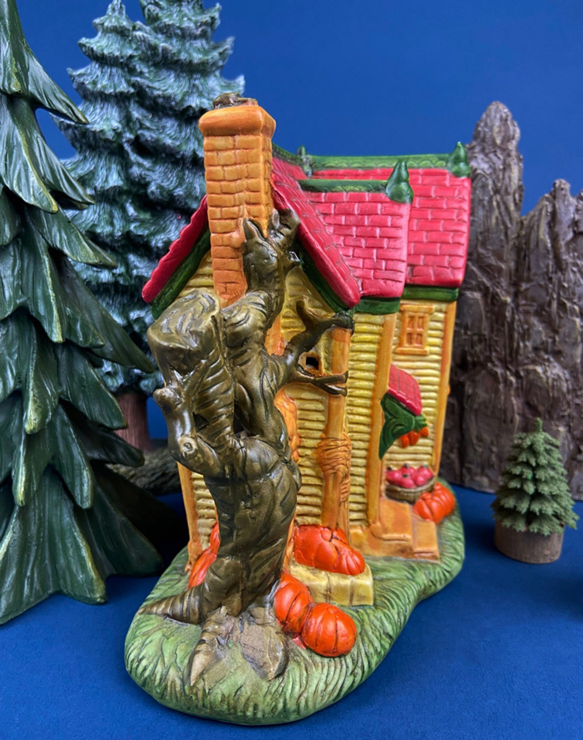 Haunted Porcelain Pumpkin House. Hand-Painted Illuminated Village Accessory. Fall/Thanksgiving/Halloween Celebration. Kids Room Decor. - Tampa Home & Garden Store