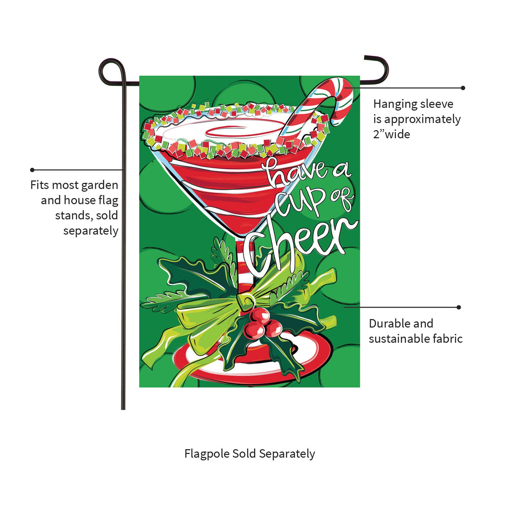 Have A Cup Of Cheer Applique Garden Flag - Tampa Home & Garden Store