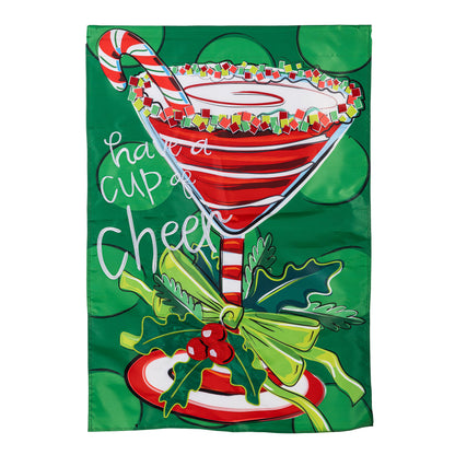 Have A Cup Of Cheer Applique House Flag - Tampa Home & Garden Store