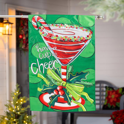 Have A Cup Of Cheer Applique House Flag - Tampa Home & Garden Store