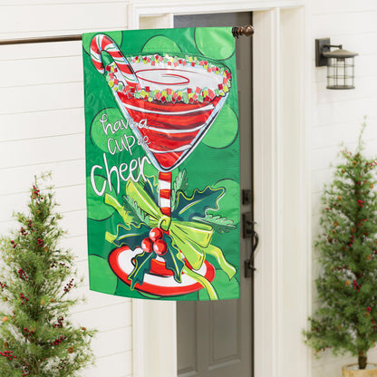 Have A Cup Of Cheer Applique House Flag - Tampa Home & Garden Store