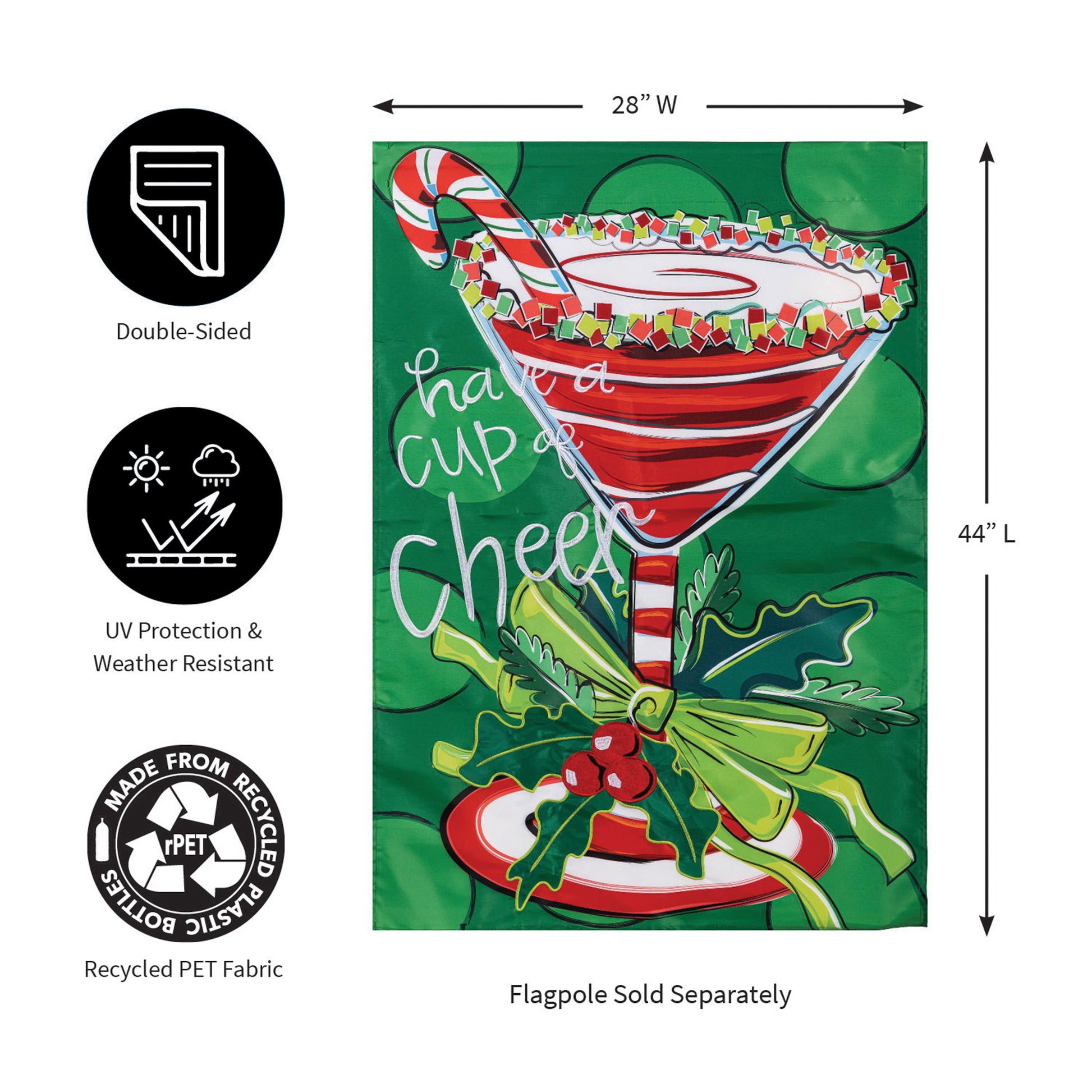 Have A Cup Of Cheer Applique House Flag - Tampa Home & Garden Store