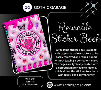 Have the Day You Deserve Reusable Sticker Book, Sarcastic Vibe Sticker Album, Perfect Gift to Personalize Sticker Collectors - Tampa Home & Garden Store