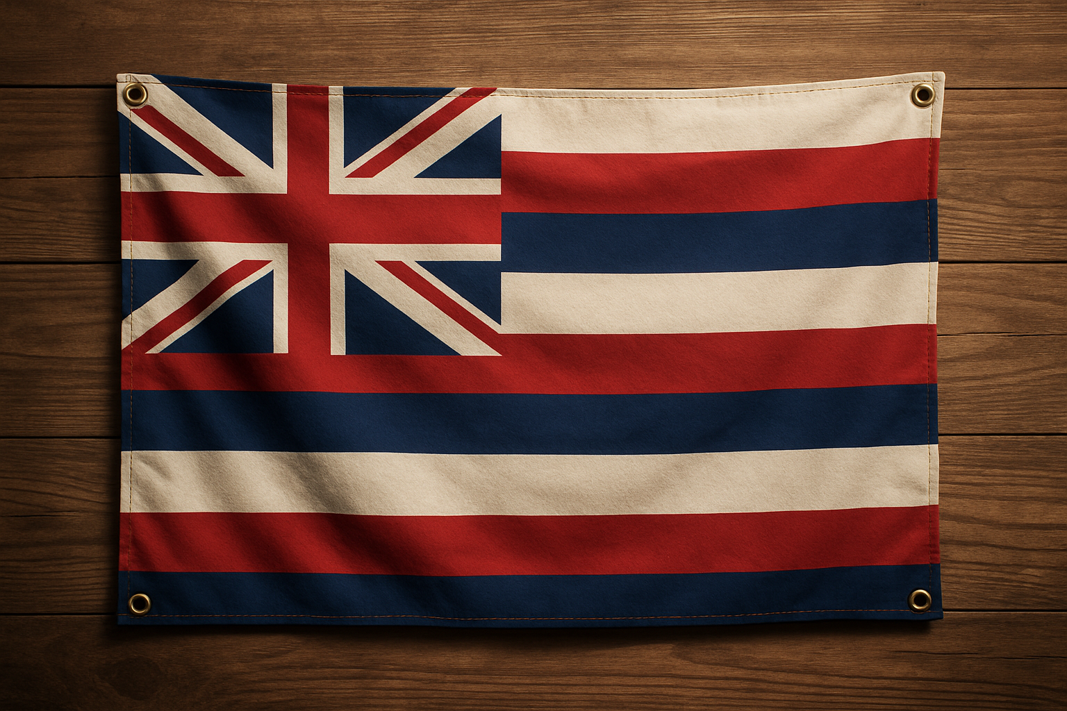 Hawaii Flag with Grommets Along the Edges for Wall Hanging - Tampa Home & Garden Store
