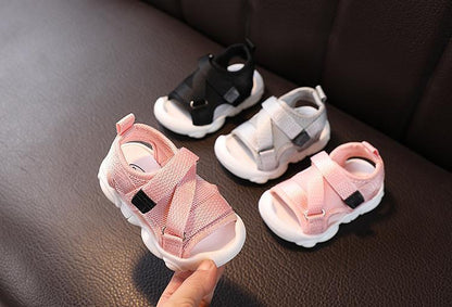 Stevvex baby unisex sandals set of 4 in pink, light pink, gray, black canvas toddler shoes on Tampa Home & Garden Store