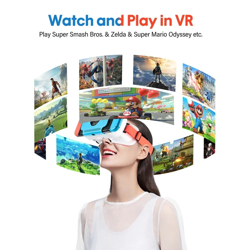 Nintendo Switch LABO VR headset with orange strap and game-screen collage on Tampa Home & Garden Store
