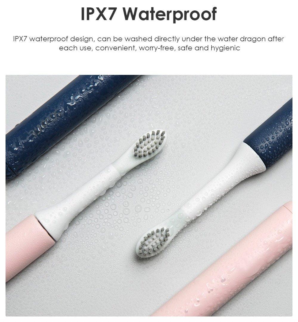 Stevvex electric sonic toothbrush with IPX7 waterproof travel design and three colorful handles on Tampa Home & Garden Store