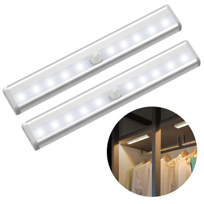 Stevvex ST5LM46003SHY LED motion sensor night light pair for cupboard/wardrobe, white aluminum on Tampa Home & Garden Store