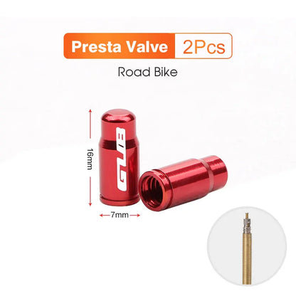 Aluminum valve stem caps red anodized, 2 pcs for road bikes by BikerZoneZ on Tampa Home & Garden Store