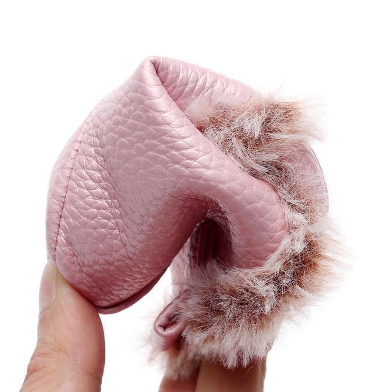 Baby PU Boots pink with faux fur trim for first walkers soft sole Stevvex on Tampa Home & Garden Store