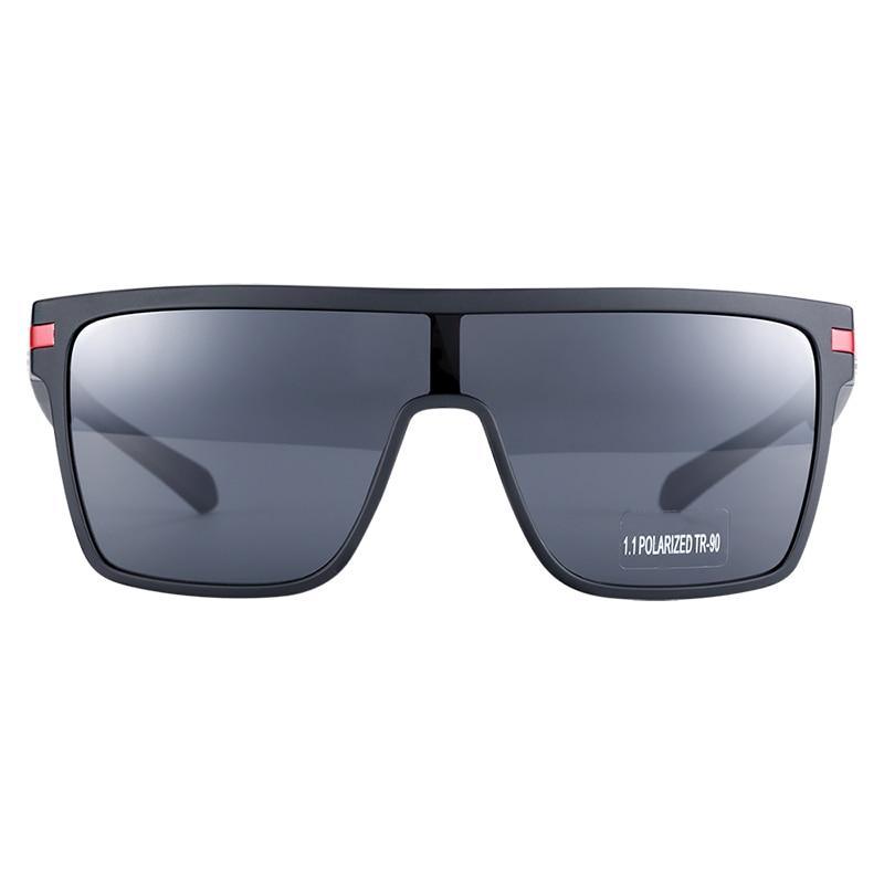 Oversized square polarized sunglasses by Stevvex with black frame and dark lenses UV400 on Tampa Home & Garden Store