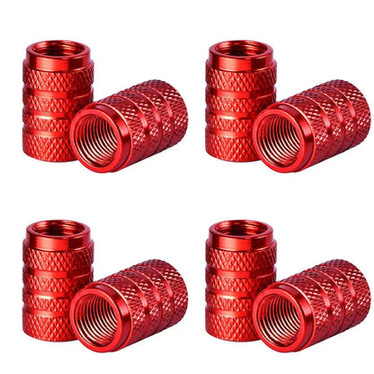 4pcs red knurled valve stem caps by BikerZoneZ for motor vehicle tire accessories on Tampa Home & Garden Store