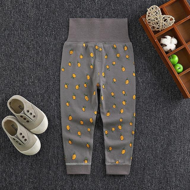 Stevvex grey cotton baby pants long trousers with lemon print for newborns on Tampa Home & Garden Store