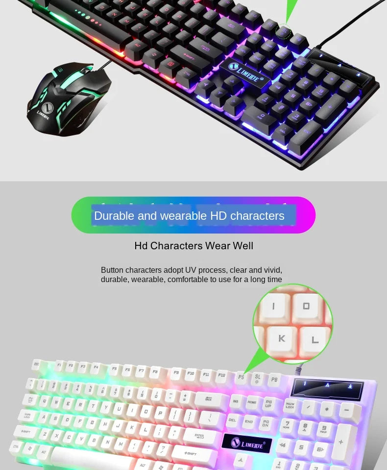USB wired gaming keyboard and mouse set with rainbow LED backlight, 2-piece kit FLIPSTYLEZLLC on Tampa Home & Garden Store