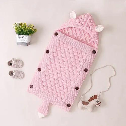 Stevvex Knitted Newborn Baby Blanket and Swaddle
