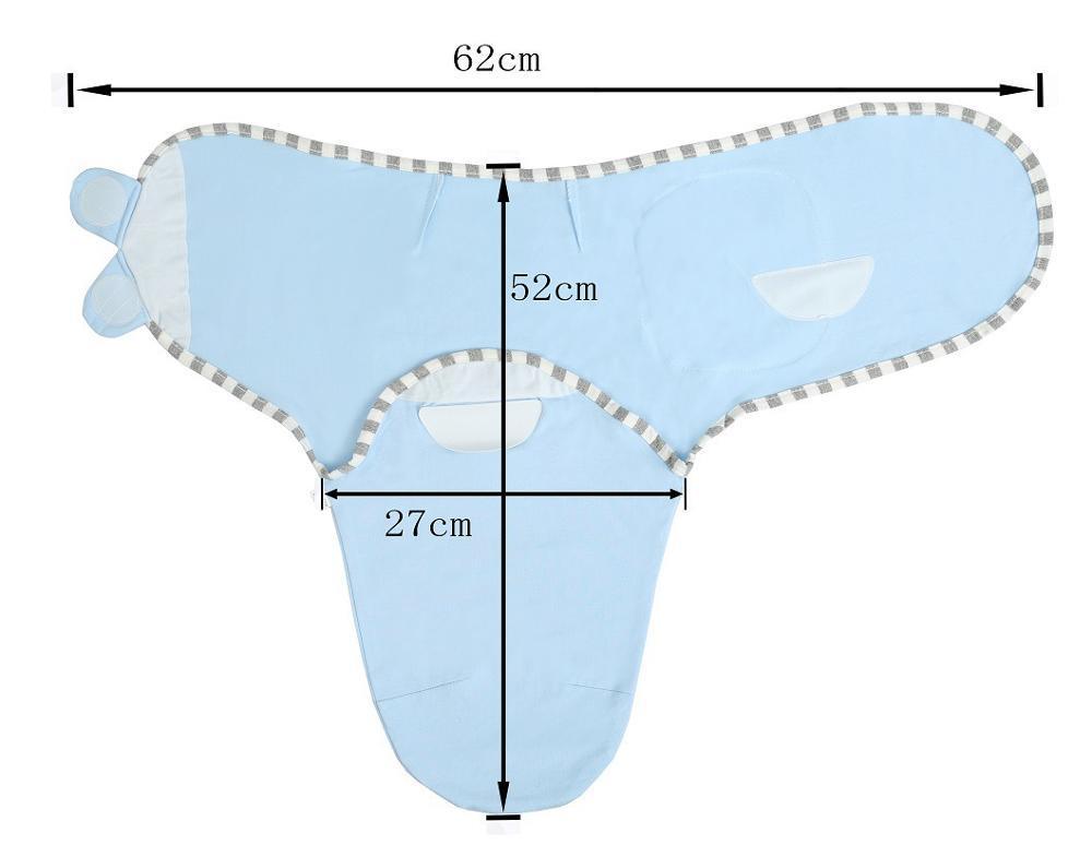 Stevvex newborn swaddle wrap set in light blue with gray check trim on Tampa Home & Garden Store