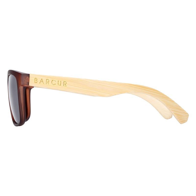 Barcur bamboo wooden sunglasses with brown front frame and light wood temples on Tampa Home & Garden Store
