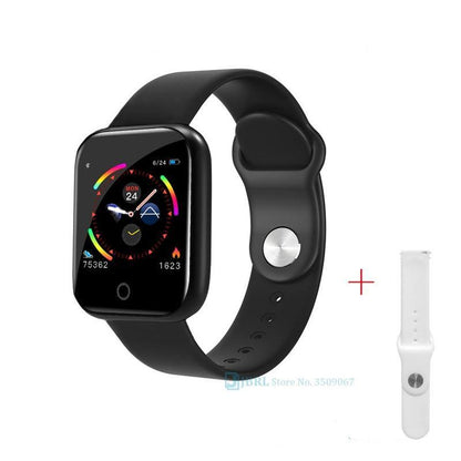 Stevvex smart watch square touchscreen with black silicone band plus white strap (2 items) on Tampa Home & Garden Store
