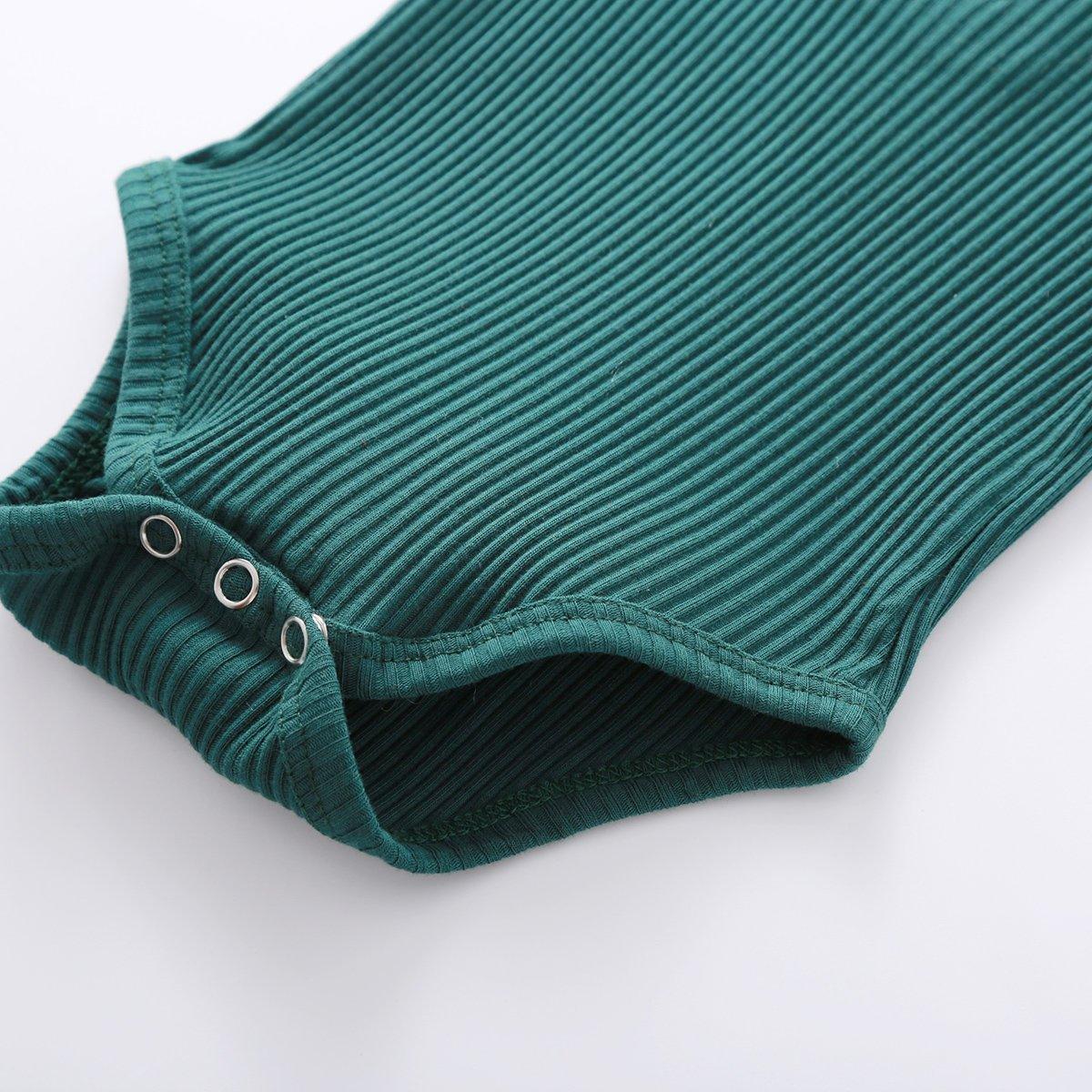 Infant teal ribbed long-sleeve bodysuit with snap crotch; 2pc set elastic pants on Tampa Home & Garden Store