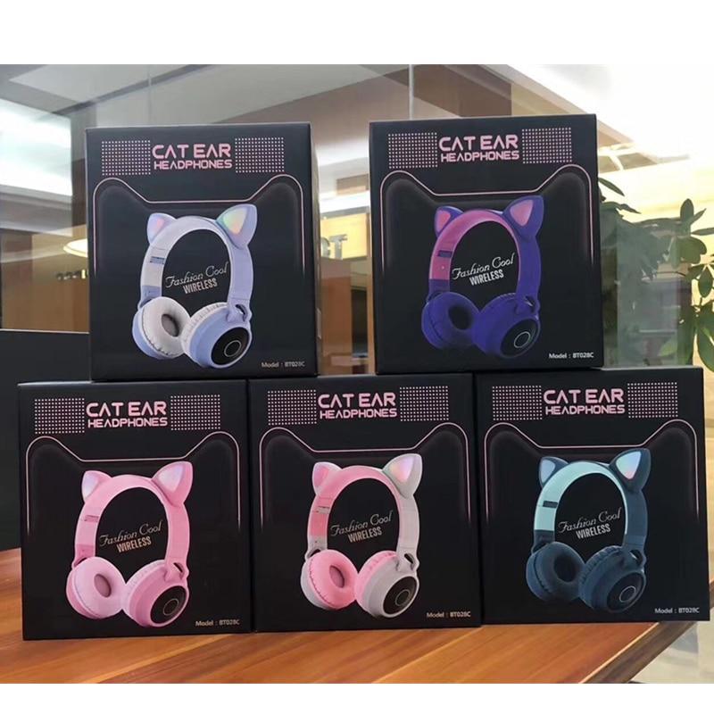 Cat Ear Headphones display boxes in five colors white purple pink light pink and blue on Tampa Home & Garden Store