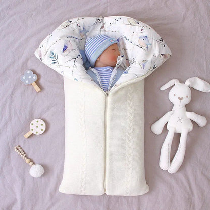 Newborn Baby Knit Sleep Bag and Swaddle Blanket