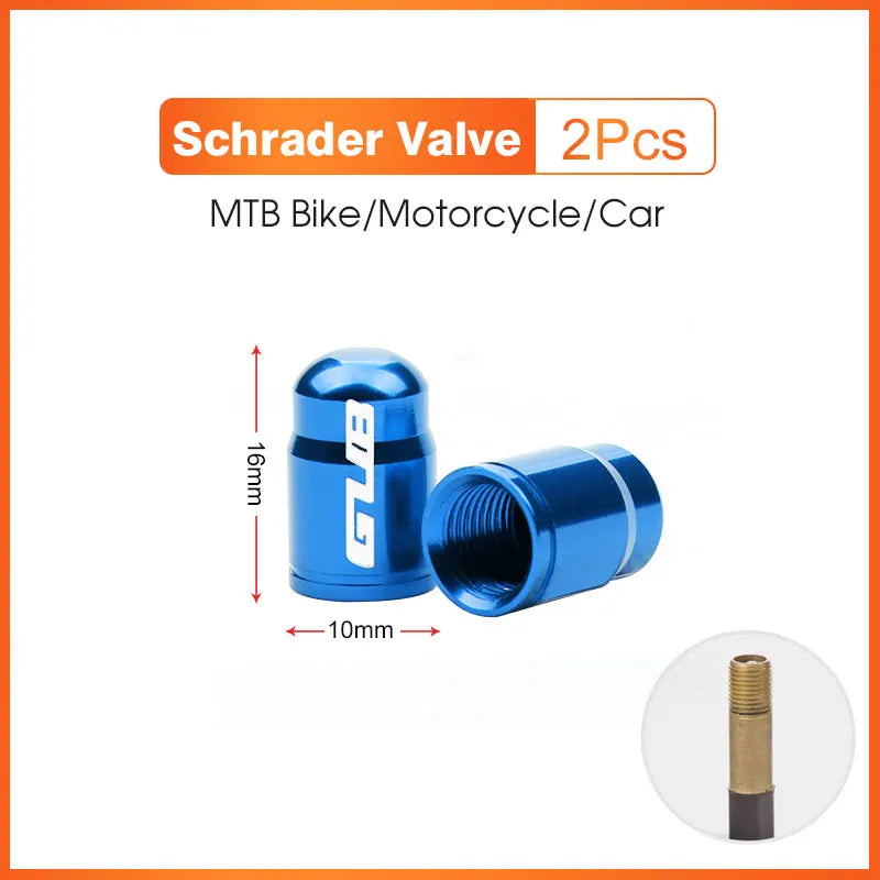 Aluminum valve stem caps blue 2pcs by BikerZoneZ for Schrader valves on Tampa Home & Garden Store