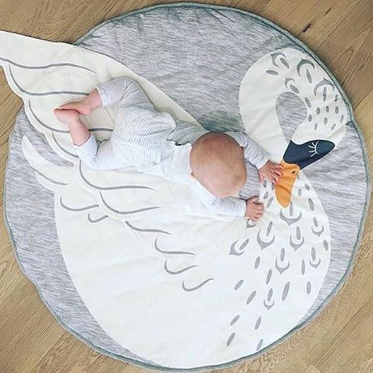 Creative Elephant Design Baby Play Mat Stevvex cotton gray border newborn crawling carpet on Tampa Home & Garden Store