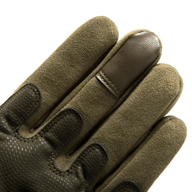 Tactical Sports Gloves olive suede fingers with black padded palm motorcycle on Tampa Home & Garden Store