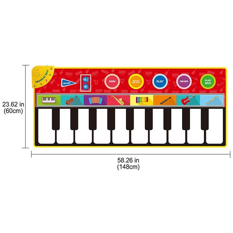 Stevvex big-size piano play mat with colorful keys and instrument icons, kids toy on Tampa Home & Garden Store