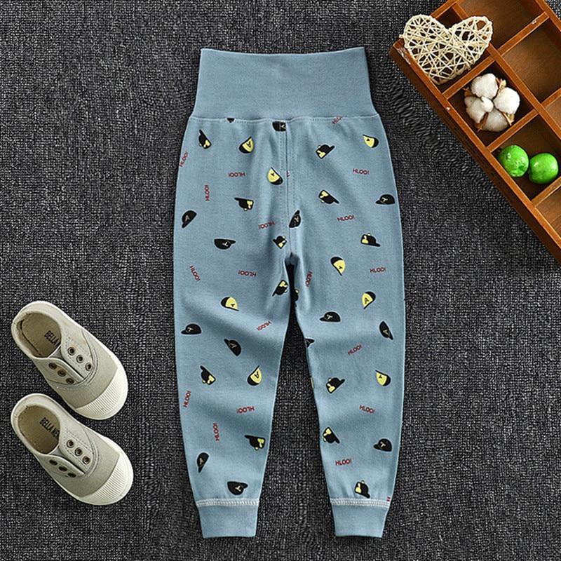 Stevvex baby pants long leggings in blue cotton with yellow and black print on Tampa Home & Garden Store