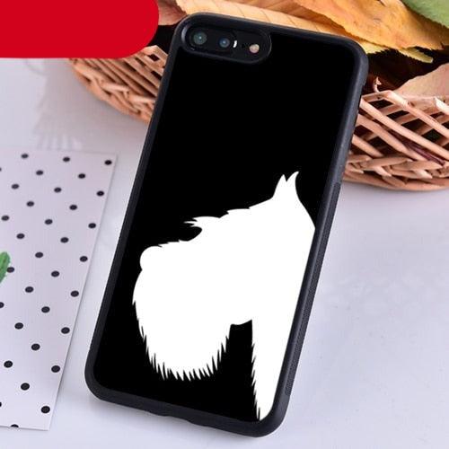 Phone case ultra-thin soft silicone anti-scratch black with white horse silhouette for iPhone on Tampa Home & Garden Store