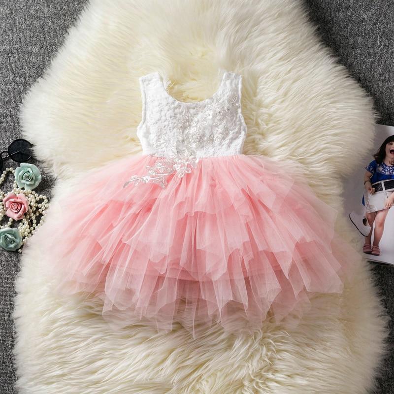 Stevvex lace bodice pink tulle toddler dress for girls 1-6 years birthday christening on Tampa Home & Garden Store